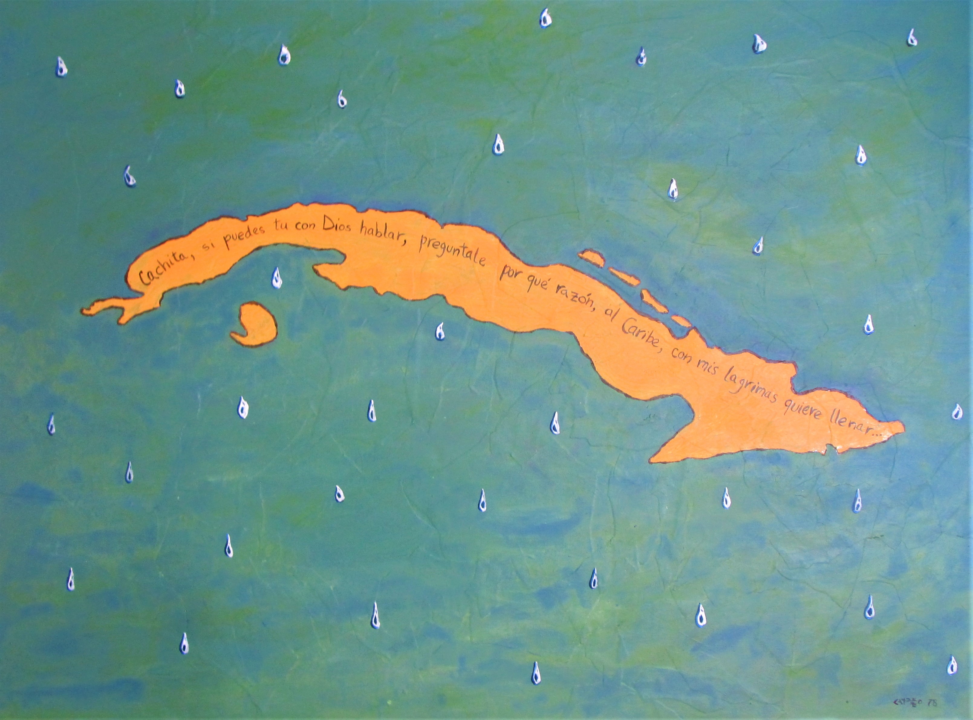 Original 1978 Cuban painting by Florencio Lennox Campello